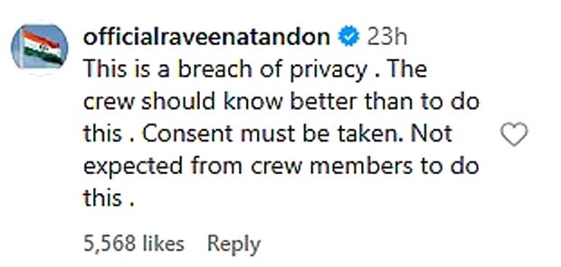 Raveena Tandon slams airline crew for filming Shraddha Kapoor and Rahul Mody without “consent”