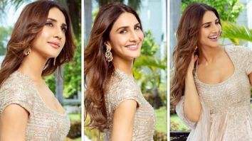 Vaani Kapoor stuns in rose gold tissue Anarkali worth Rs 84.4k for Mandala Murders promotions