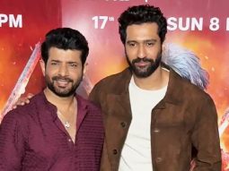 Vicky kaushal pose with Vineet Kumar Singh for Chhaava’s world television premiere