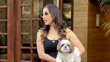 Sophie Choudry spotted with cute doggo waves for media