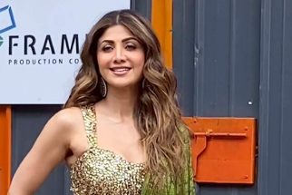 Shilpa Shetty in a sexy green saree
