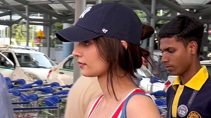 Manushi Chillar in a sporty look spotted at the airport