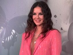 Glitter Goddess fr! Sunny Leone in a pink blazer is just wow