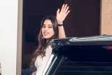 Janhvi Kapoor waves at the paps