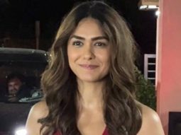 Mrunal Thakur in bold red dress pose for the paps