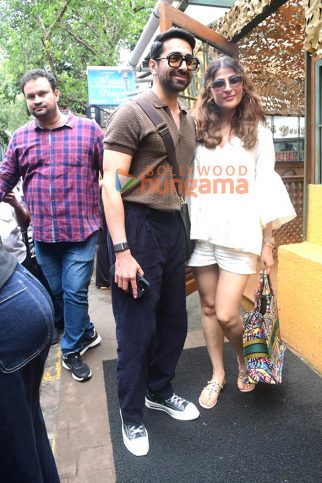 Photos: Ayushmann Khurrana snapped with wife Tahira Kashyap outside a restaurant in Bandra
