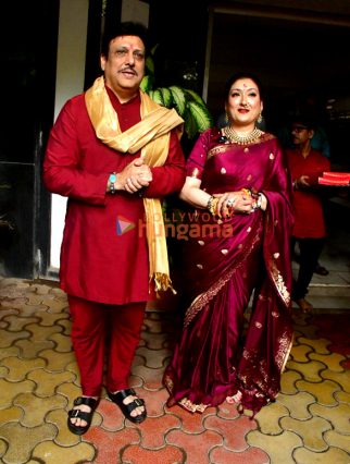 Photos: Govinda, Sunita Ahuja and Yashvardhan Ahuja welcome Ganpati at their residence