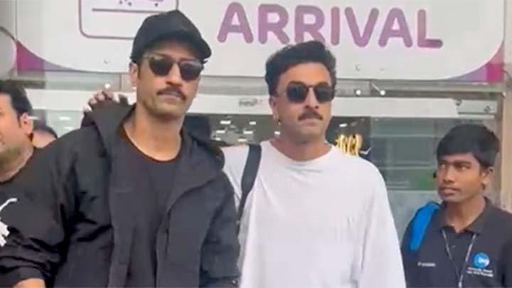 Love & War co-stars Ranbir Kapoor & Vicky Kaushal at the airport