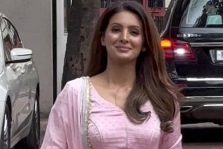 Geeta Basra papped in a gorgeous satin pink suit