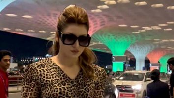 Urvashi Rautela in a lepoard print dress slays her airport look