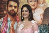 Janvhi Kapoor in a pretty pink lehenga for promotions