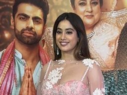 Janvhi Kapoor in a pretty pink lehenga for promotions