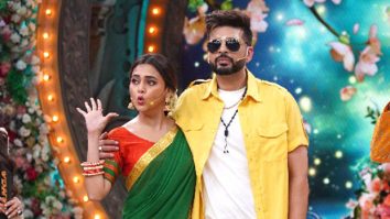 Karan Kundrra and Tejasswi Prakash recreate Chennai Express vibe at Avika Gor–Milind Chandwani’s Sangeet on Dhamaal with Pati Patni Aur Panga