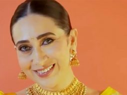 Karishma Kapoor in an dazzling gold saree
