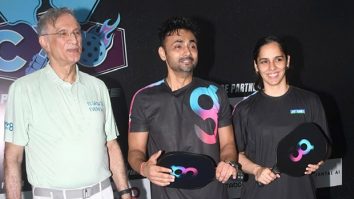 Saina Nehwal and Niranjan Hiranandani play a friendly match at India’s First CXO Pickleball League in Mumbai