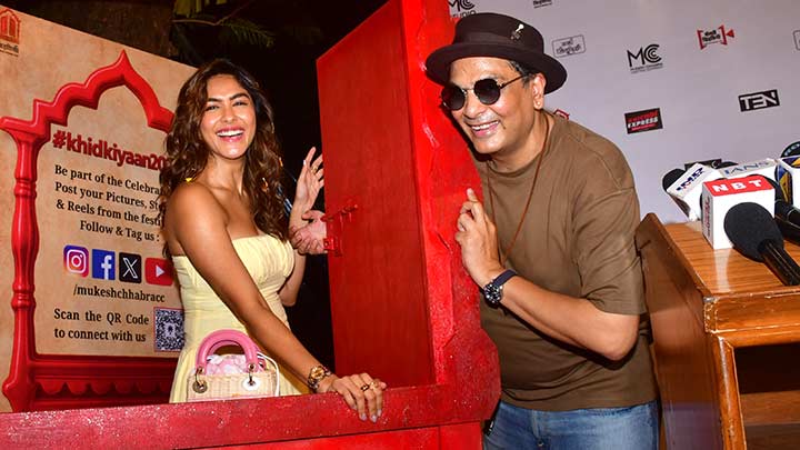 Mrunal Thakur and Mukesh Chhabra spotted at Khidkiyaan Theatre Festival