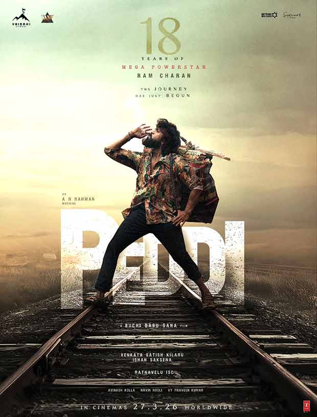 राम चरण के 18 साल: पेडडी टीम एक कच्चे और देहाती नए पोस्टर के साथ मील का पत्थर है!