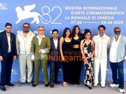 Photos: Sharib Khan, Ranjan Singh, Anuparna Roy, Alberta Barbara (Festival Head, Venice), Anurag Kashyap and Vikas Kumar snapped at the world premiere of Songs of Forgotten Trees at the 82nd Venice International Film Festival
