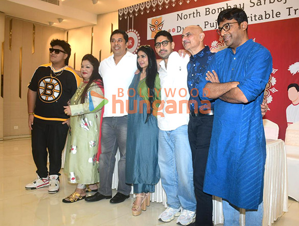 photos tanishaa mukerji ayan mukerji and others snapped at north bombay sarbojanin durga puja 2025 press meet 3