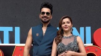 Rubina Dilaik flaunting her curves in a metallic saree! Pose with husband Abhinav Shukla