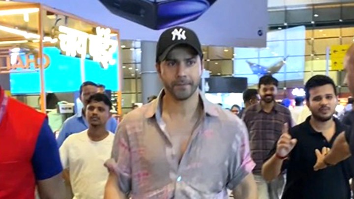 VD papped wearing ripped jeans at the airport! Varun Dhawan