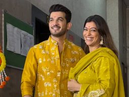 Arjun Bijlani pose with wife this Ganesh Utsav