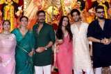 Ajay Devgn, Kajol, Nysa Devgan, Karan Johar and others snapped at 79th North Bombay Sarbojanin Durga Puja