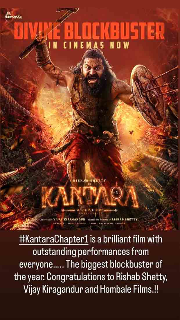 Kantara: Chapter 1: From Prabhas to Jr. NTR, celebrities call the Rishab Shetty starrer a “masterpiece” and hail his vision
