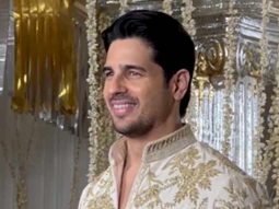 New dad Sidharth Malhotra pose for media in white & gold