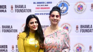 Photos: Mr Asif Bhamla, Saher Bhamla and chief guest Tanishaa Mukerji snapped at the medical camp organized by the Bhamla Foundation at St. Peter’s Church Ground, Bandra