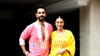Photos: Neha Dhupia and Angad Bedi celebrate Diwali with media