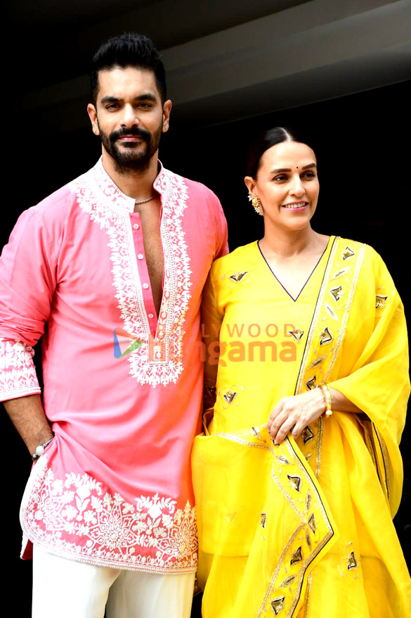 photos neha dhupia and angad bedi snapped at dharma productions office to celebrate diwali 2