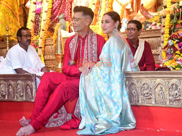 photos rani mukerji karan johar kajol and others snapped at 79th north bombay sarbojanin durga puja 2