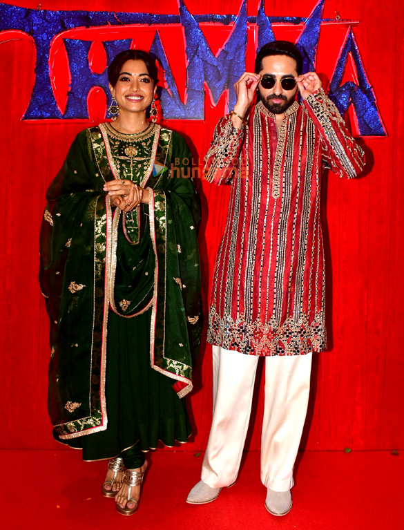 photos rashmika mandanna ayushmann khurrana and others snapped promoting thamma in mumbai 4