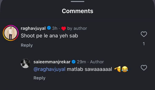 After a playful social media exchange, speculation rises about Raghav Juyal and Saiee Manjrekar teaming up for a new romantic thriller project.