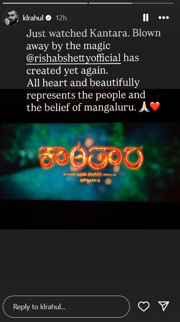 KL Rahul praises Rishab Shetty’s Kantara: Chapter 1: “Blown away by the magic Rishab has created yet again”