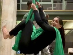 Practicing for lady Tarzon? Nikita Dutta