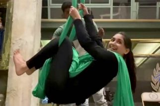 Practicing for lady Tarzon? Nikita Dutta