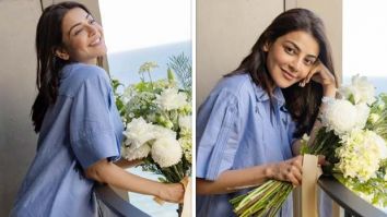 Kajal Aggarwal keeps it cool in a Rs 23K chambray set with palm tree details — pure vacay goals!