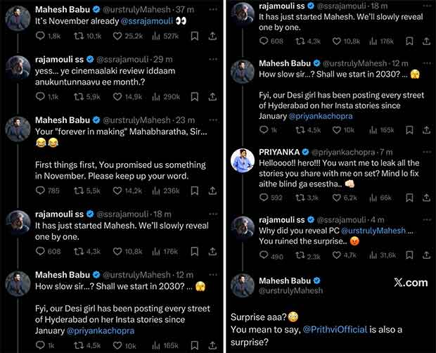 Mahesh Babu spoils SS Rajamouli’s surprise, confirms Priyanka Chopra and Prithviraj Sukumaran in SSMB29