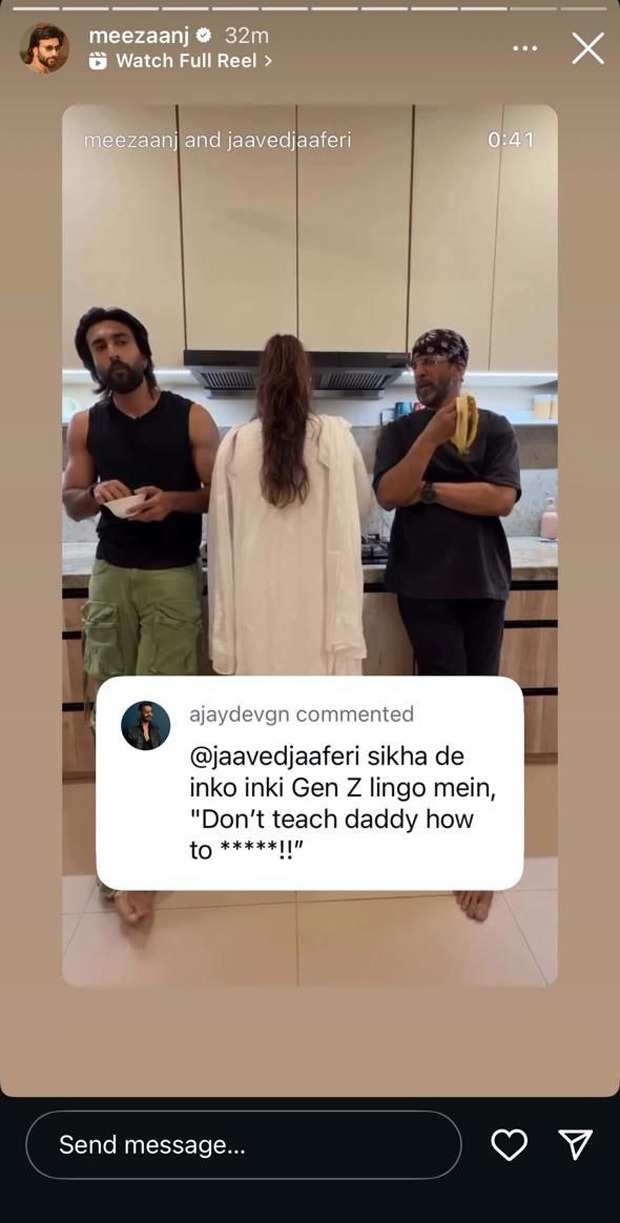 Ajay Devgn’s witty reply steals the show in Jaaved Jaaferi and Meezaan Jafri’s dance face-off video “Don’t teach daddy how to !!”