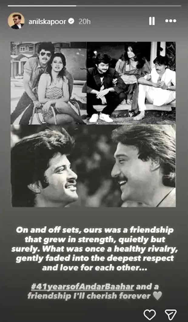 Anil Kapoor reflects on 41 years of friendship with Jackie Shroff: “Ours was a friendship that grew in strength, quietly but surely”