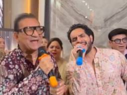 Father son duo jamming on the iconic song