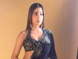 Janhvi Kapoor slays in an Royal Blue velvet saree