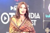 Mahima Choudhary in a lepeard print saree at Bollywood Hungama’s OTT India Fest 2025