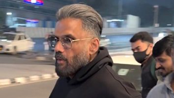 Suniel Shetty looks dapper in a black hoodie at the airport