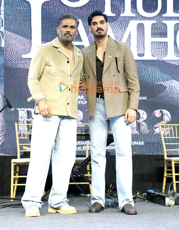 photos ahan shetty suniel shetty and others grace jaate hue lamhon song launch from film border 2 2