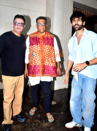 Photos: Kartik Aaryan, Aditya Roy Kapur, and others attend Anurag Basu’s Saraswati Puja