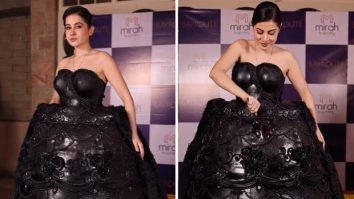 Uorfi wears 100 kg chocolate cake dress; feeds people in wildest fashion experiment yet