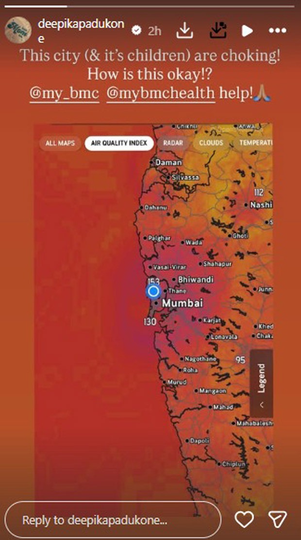 Deepika Padukone calls out Mumbai’s poor AQI, urges BMC to act: “Children are choking! How is this okay!?”